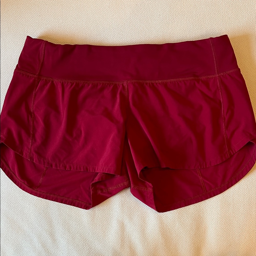 Lululemon Fast and Free Classic Fit Red Running Shorts